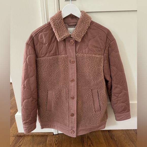 Madewell Sherpa Mauve Coat Jacket XS NWOT - Picture 1 of 3